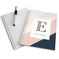 Personalised Free Text Navy & Blush A5 Notebook -PERSONALISE STORE 223300080000 2