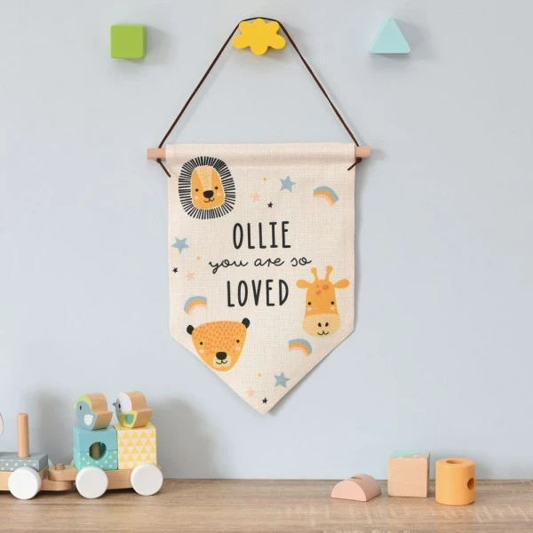 Personalised Scandi Safari Animals Hanging Banner 2 Personalised Scandi Safari Animals Hanging Banner - Image 2