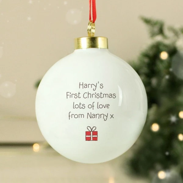 Personalised My 1st Xmas Teddy Bear Bauble 3 Personalised My 1st Xmas Teddy Bear Bauble - Image 3