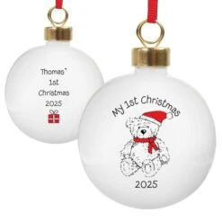 Personalised My 1st Xmas Teddy Bear Bauble 7 Personalised My 1st Xmas Teddy Bear Bauble -PERSONALISE STORE 4001573 3