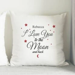 Personalised To The Moon & Back White Cushion -PERSONALISE STORE 4002020 2