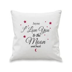 Personalised To The Moon & Back White Cushion -PERSONALISE STORE 4002020 4