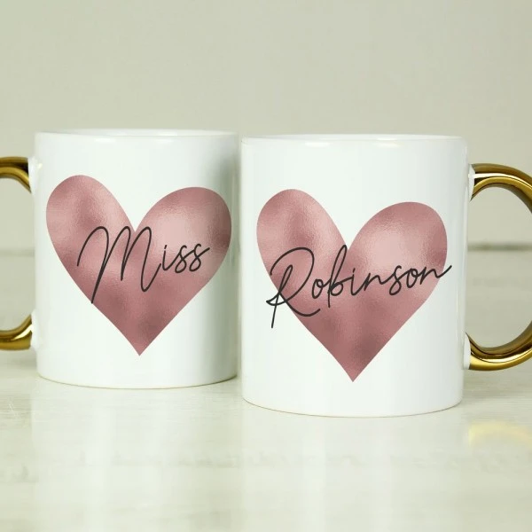 Personalised Heart Gold Handled Mug 3 Personalised Heart Gold Handled Mug - Image 3