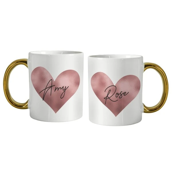 Personalised Heart Gold Handled Mug 4 Personalised Heart Gold Handled Mug - Image 4