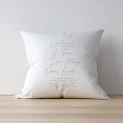 Personalised True Love Story White Cushion -PERSONALISE STORE 4004454 2