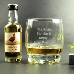 Personalised Free Text Tumbler And Whiskey Miniature Set -PERSONALISE STORE 4004545 4