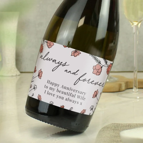 Personalised Floral Always And Forever Bottle Of Prosecco 2 Personalised Floral Always And Forever Bottle Of Prosecco - Image 2