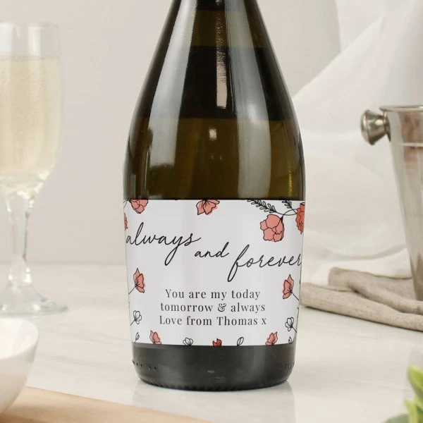 Personalised Floral Always And Forever Bottle Of Prosecco 3 Personalised Floral Always And Forever Bottle Of Prosecco - Image 3