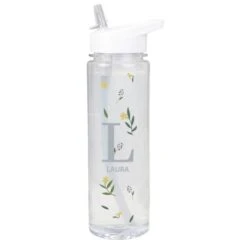Personalised Floral Initial Water Bottle -PERSONALISE STORE 4004731 4