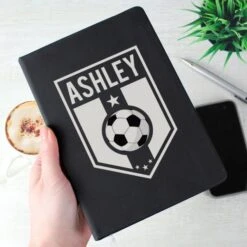 Personalised Football Badge Black Notebook -PERSONALISE STORE 4005005 3