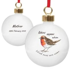 Personalised Robins Appear Bauble -PERSONALISE STORE 4005072 4