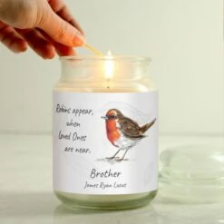 Personalised Robins Appear Large Scented Jar Candle -PERSONALISE STORE 4005073 3
