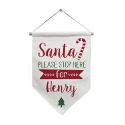 Personalised Santa Stop Here Hanging Banner -PERSONALISE STORE 4005077 3