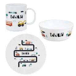 Personalised Little Car Plastic Breakfast Set 5 Personalised Little Car Plastic Breakfast Set -PERSONALISE STORE 4005085 2