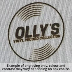 Personalised 12 Inch Record Storage Box - Red Leather Effect With Metal Trim - Record Laser Etched -PERSONALISE STORE all 12 inch record boxes laser 02 1 2