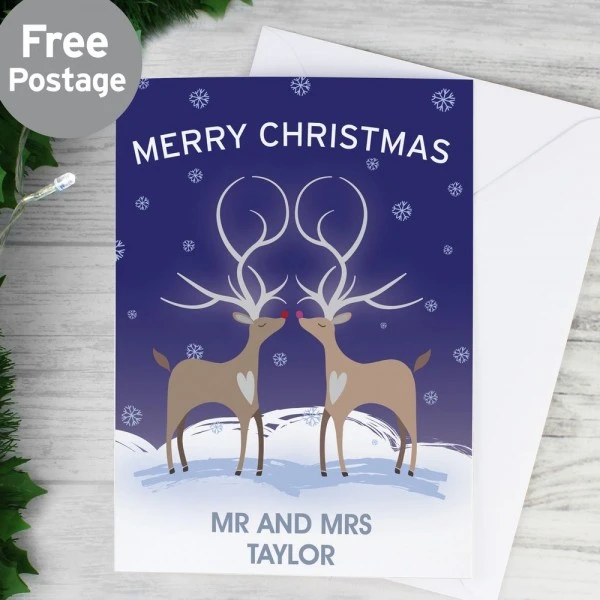 Personalised Reindeer Couple Card 1 Personalised Reindeer Couple Card