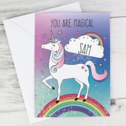 Personalised Unicorn Card -PERSONALISE STORE gc00522 4