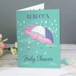 Personalised Baby Shower Umbrella Card -PERSONALISE STORE gc00534 2
