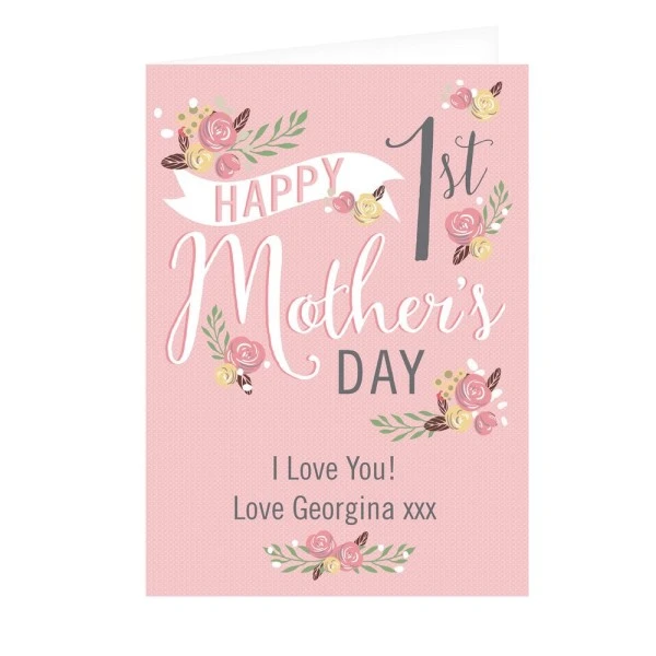 Personalised Floral Bouquet 1st Mother's Day Card 2 Personalised Floral Bouquet 1st Mother's Day Card - Image 2