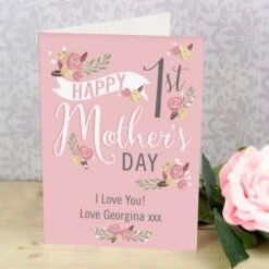 Personalised Floral Bouquet 1st Mother's Day Card 9 Personalised Floral Bouquet 1st Mother's Day Card -PERSONALISE STORE gc00540 4