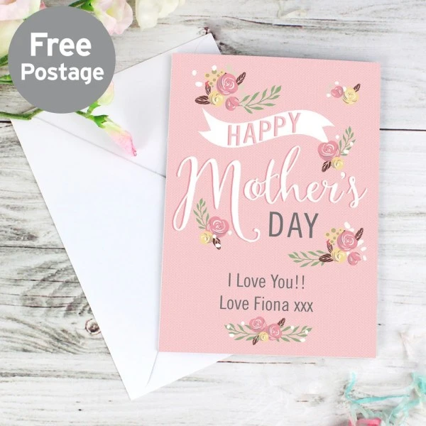 Personalised Floral Bouquet Mother's Day Card 1 Personalised Floral Bouquet Mother's Day Card