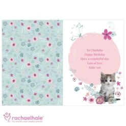 Personalised Rachael Hale Cute Kitten Card -PERSONALISE STORE gc00547 2