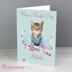 Personalised Rachael Hale Cute Kitten Card -PERSONALISE STORE gc00547 4