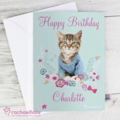 Personalised Rachael Hale Cute Kitten Card -PERSONALISE STORE gc00547 5