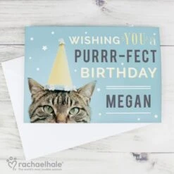 Personalised Rachael Hale Purr-fect Birthday Card -PERSONALISE STORE gc00574 5