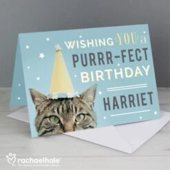 Personalised Rachael Hale Purr-fect Birthday Card -PERSONALISE STORE gc00574 6