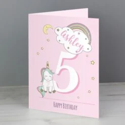 Personalised Baby Unicorn Birthday Age Card -PERSONALISE STORE gc00575 2