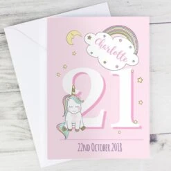 Personalised Baby Unicorn Birthday Age Card -PERSONALISE STORE gc00575 3