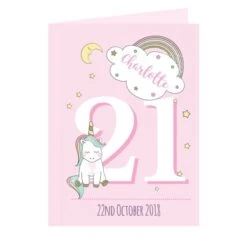 Personalised Baby Unicorn Birthday Age Card -PERSONALISE STORE gc00575 5