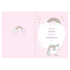 Personalised Baby Unicorn Birthday Age Card -PERSONALISE STORE gc00575 7