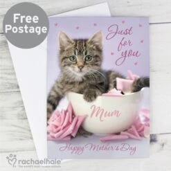 Personalised Rachael Hale "Just For You" Kitten Card