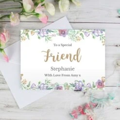 Personalised Gold Floral Watercolour Card -PERSONALISE STORE gc00590 2