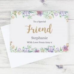 Personalised Gold Floral Watercolour Card -PERSONALISE STORE gc00590 5