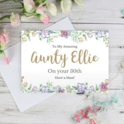 Personalised Gold Floral Watercolour Card -PERSONALISE STORE gc00590 6