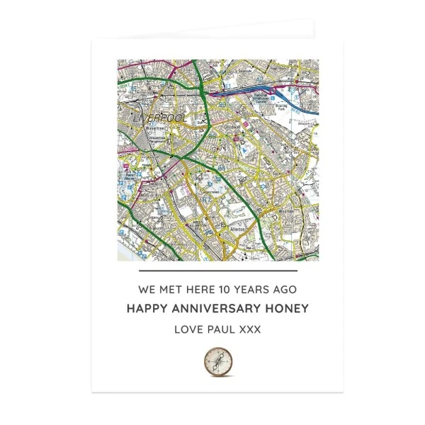 Personalised Present Day Map Compass Card 2 Personalised Present Day Map Compass Card - Image 2