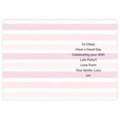 Personalised Gold And Pink Stripe Birthday Card 8 Personalised Gold And Pink Stripe Birthday Card -PERSONALISE STORE gc00629 3