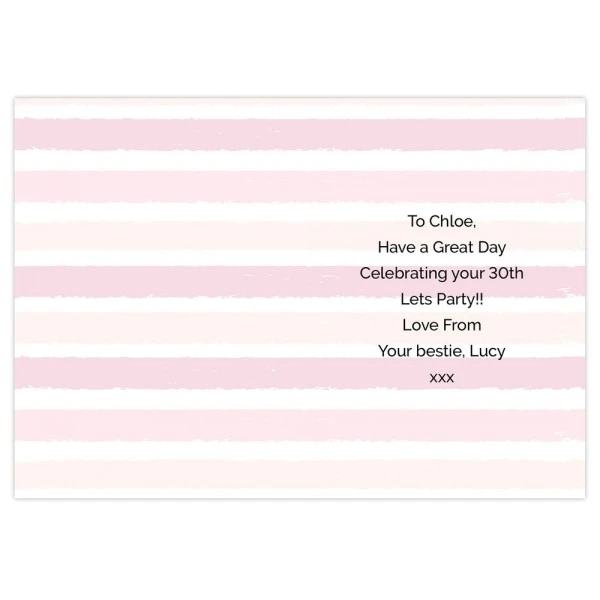 Personalised Gold And Pink Stripe Birthday Card 4 Personalised Gold And Pink Stripe Birthday Card - Image 4