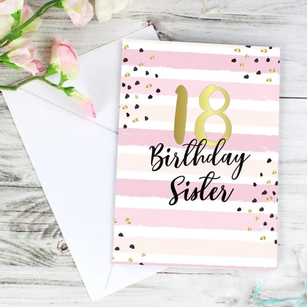 Personalised Gold And Pink Stripe Birthday Card 5 Personalised Gold And Pink Stripe Birthday Card - Image 5