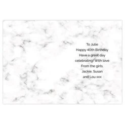 Personalised Marble And Rose Gold Birthday Card -PERSONALISE STORE gc00630 3