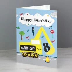 Personalised Digger Birthday Card -PERSONALISE STORE gc00631 2