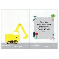 Personalised Digger Birthday Card -PERSONALISE STORE gc00631 6