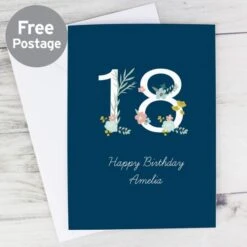 Personalised Floral Age Birthday Card