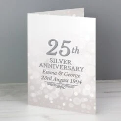 Personalised 25th Silver Anniversary Card -PERSONALISE STORE gc00658 4