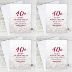 Personalised 40th Ruby Anniversary Card -PERSONALISE STORE gc00659 3