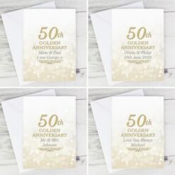 Personalised 50th Golden Anniversary Card -PERSONALISE STORE gc00660 3