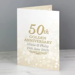 Personalised 50th Golden Anniversary Card -PERSONALISE STORE gc00660 4